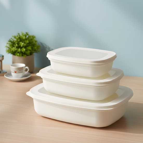 Plastic Tupperware Set - 3 Pieces